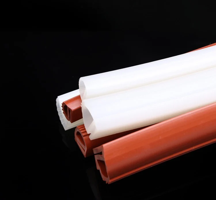 Fita de Borracha de Silicone Branca/Vermelha em Formato E, Tira de Vedação E-strip para Forno de Alta Temperatura, 1-3 Metros