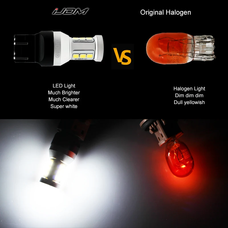 iJDM 7443 LED Bulbs T20 W21W W21/5W led Super Bright 12V Car DRL Turn Signal Back-up Parking Brake Reverse Light,Yellow White