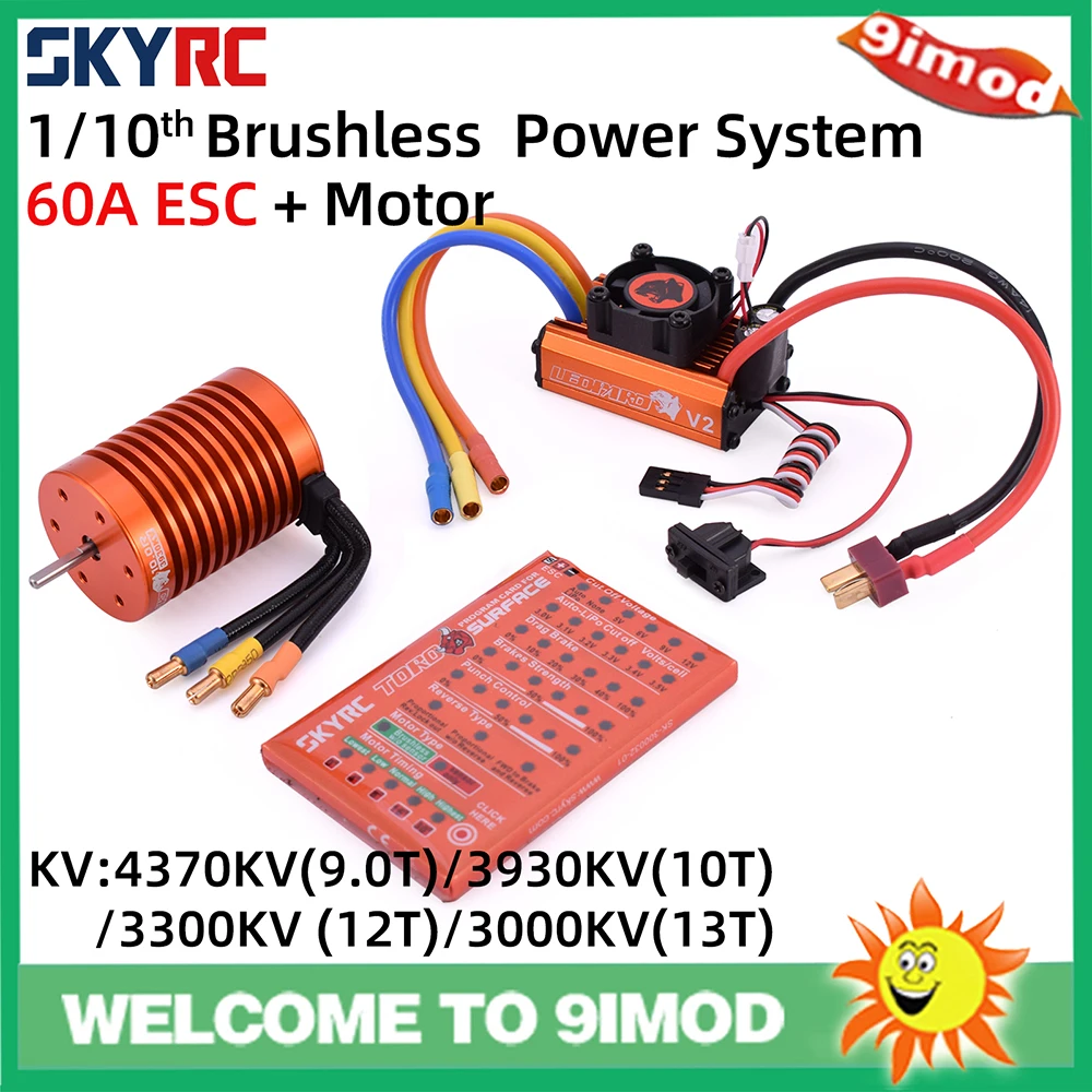 SKYRC LEOPARD 9T 4370KV motore Brushless con scheda di programma ESC 60A Set combinato sistema di alimentazione per auto 1/10 RC accessori fai da te