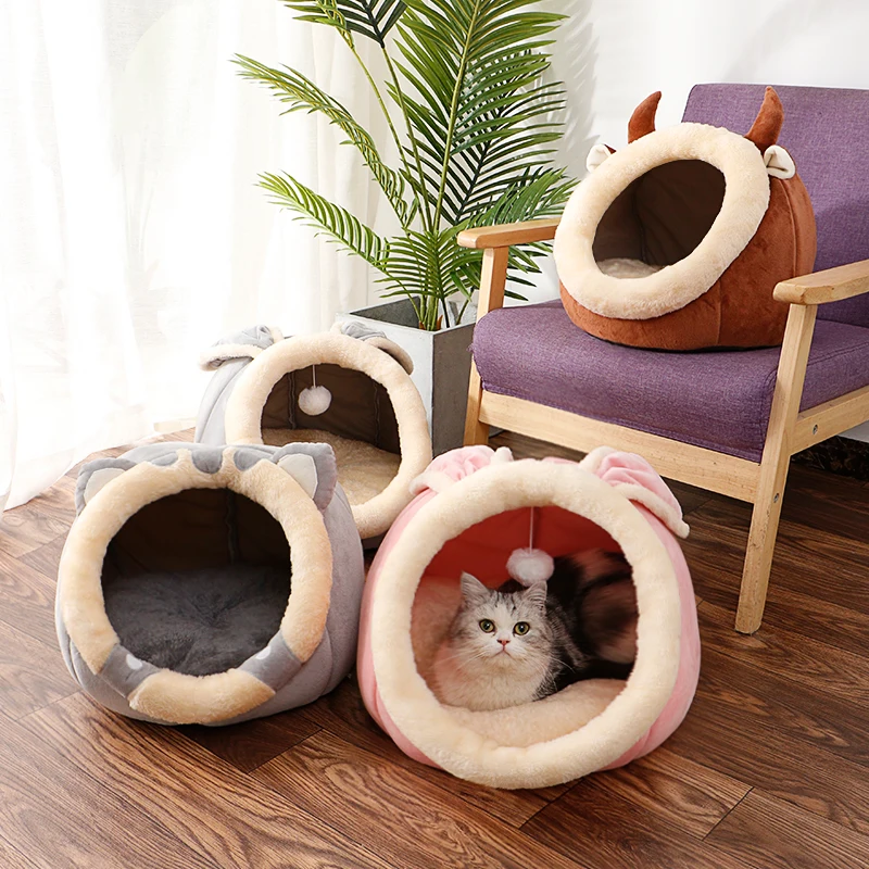 New Deep Sleep Pet Bed Cat Basket Lounger Small Dog Cave Bed Sofa Pet Comfortable Tent Rabbit House Cats Products Props For Home