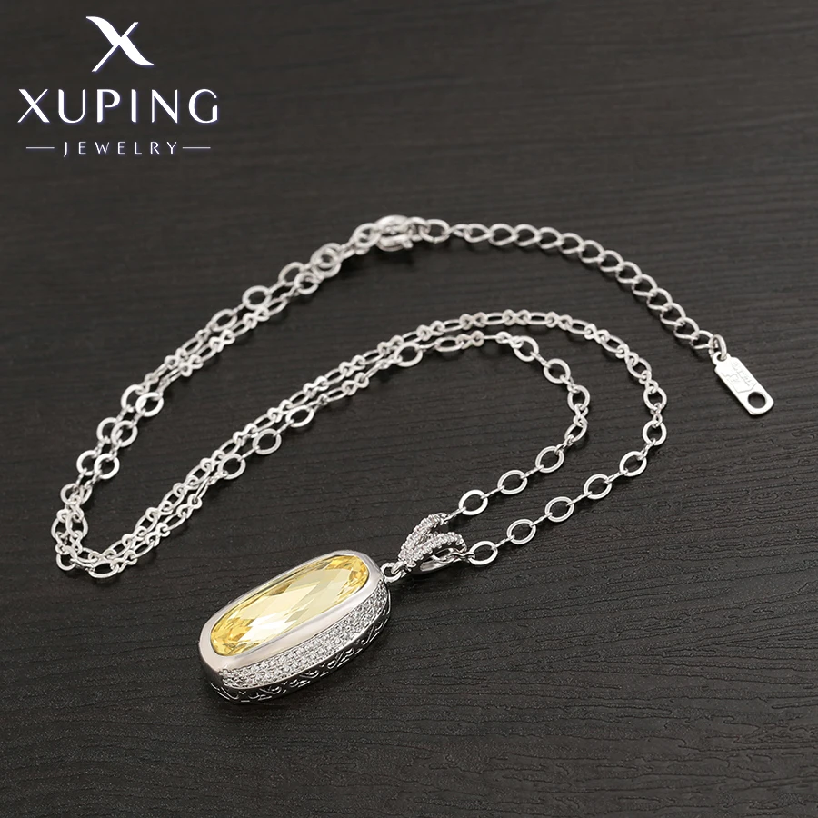 Xuping  Jewelry New Arrival Crystals Pendant Necklace with High Quality Rhodium color for Women 40486