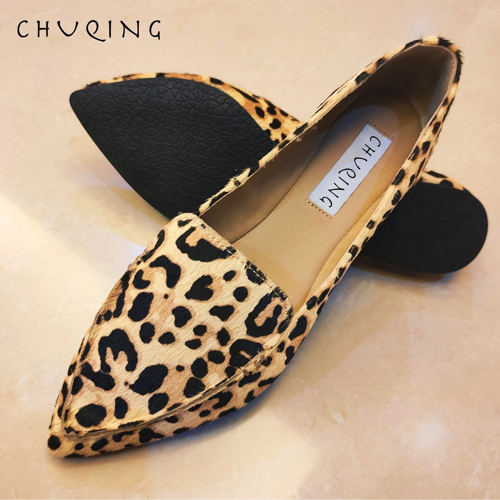 CHUQING-Sapatos leopardo para mulheres, mocassins confortáveis e respiráveis, tendência casual, marca de moda