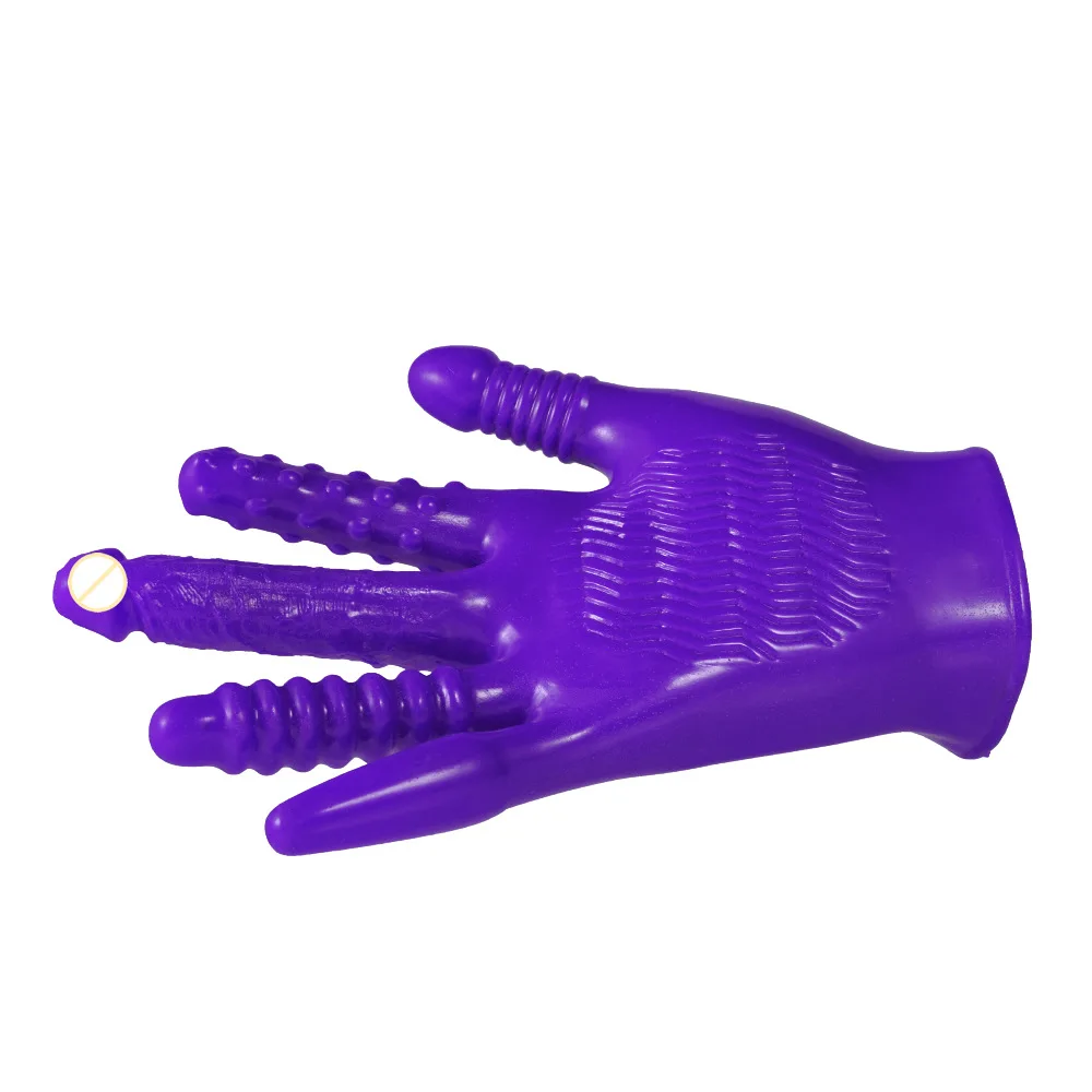 

1x VIBRATING FINGER MASSAGE GLOVE Massager Attachments Accessories Pleasure with Motor in Middle-Finger ,For right hand only