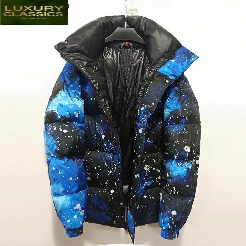 

Down Fashion Jacket Men's Man Clothes 2021 Streetwear Thick 90%Duck Down Jacket Casual Warm Coat Male Hiver Casaco LW2254