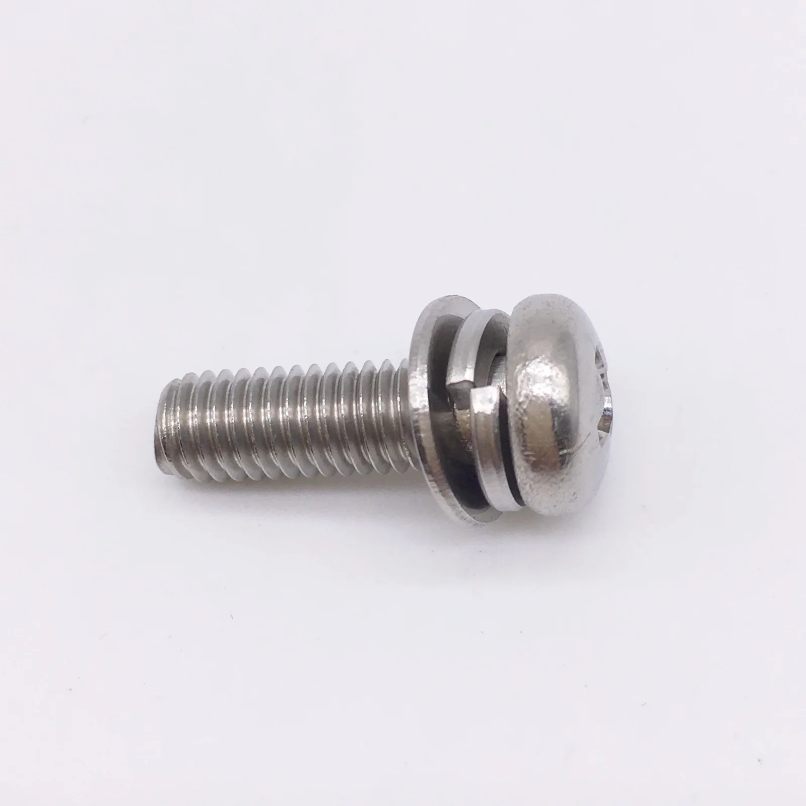 Wkooa M5 SEMS Machine Screw Phillips Driver Pan Head With Plain And Spring Washers Attached