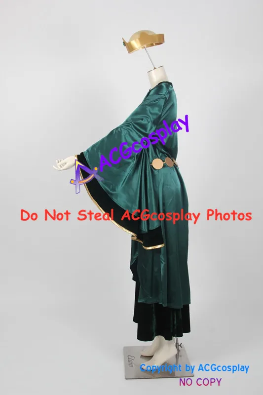 Brave Queen Elinor Cosplay Costume Dress Include Chain Prop acgcosplay Garment