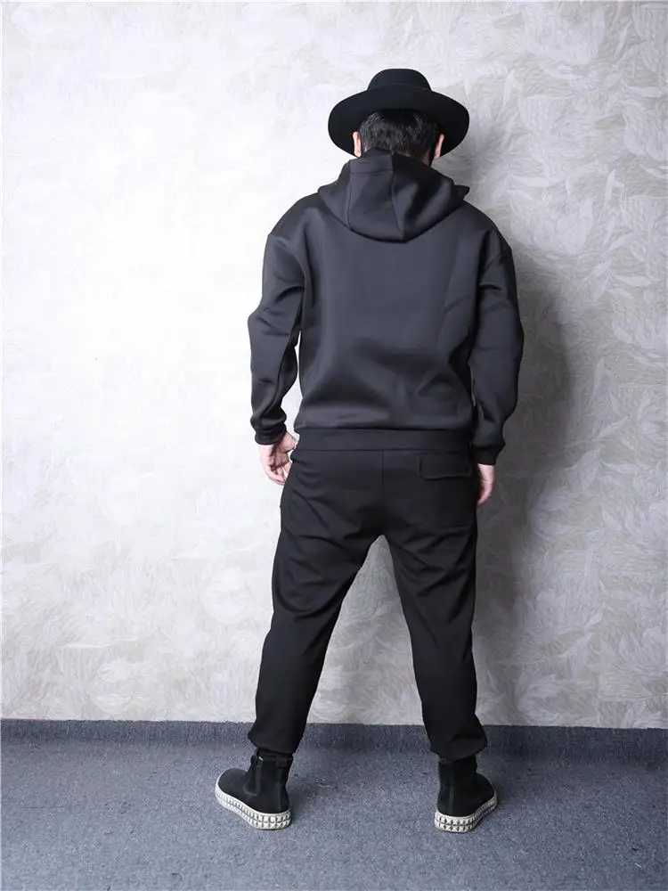 Men's Long Sleeve Hoodie Autumn/Winter New Dark Lapel Side Zipper Personality Design Youth Fashion Trend Versatile Hoodie