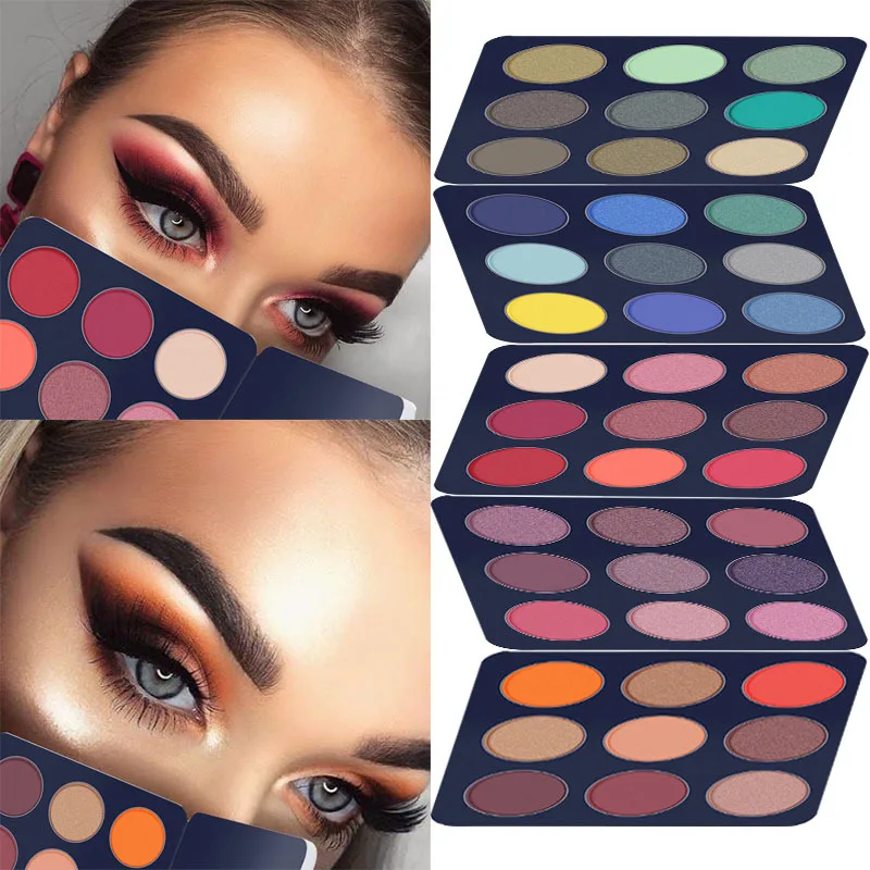 1PC 9Colors Eyeshadow Pallete Waterproof Diamond Glitter Shimmer Eye Shadow Powder Professional Shadow Cosmetic Kit  T0903