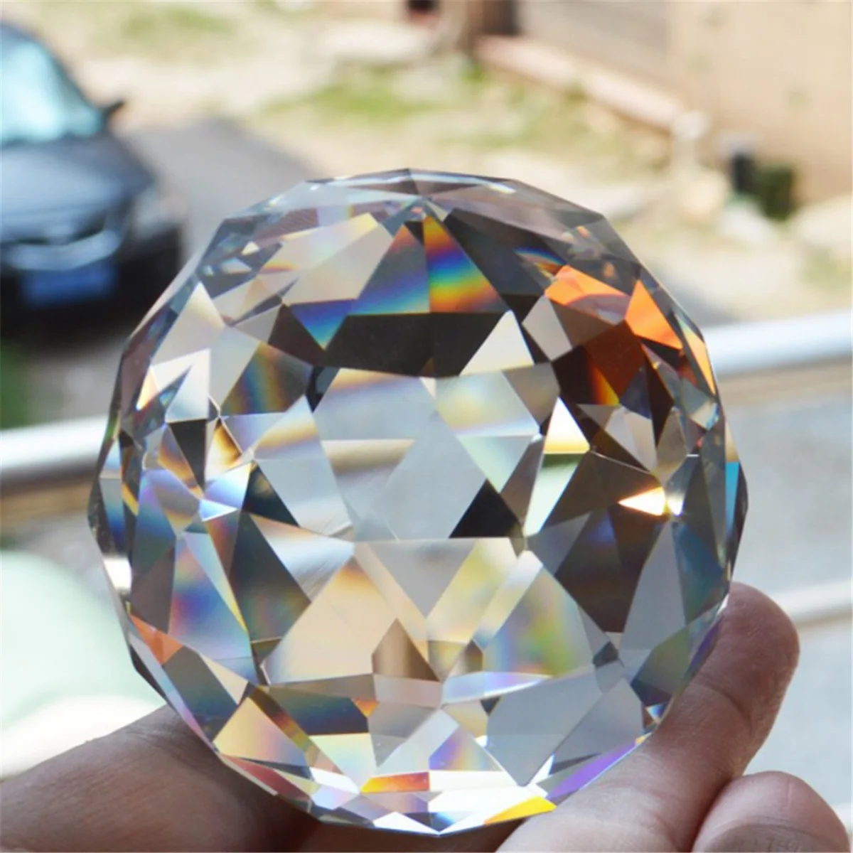 25/30/40mm Clear Crystal Sphere Faceted Gazing Ball Prisms Sun catcher Rainbow