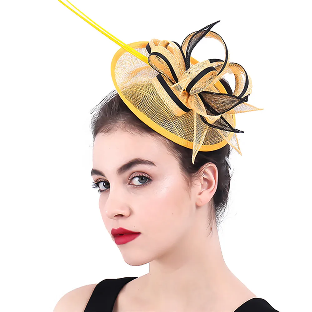 

Women Sinamay Party Fascinators Headwear For Elegant Ladies Wedding Millinery Hats Hairpins Formal Dress Womens Hair Accessory