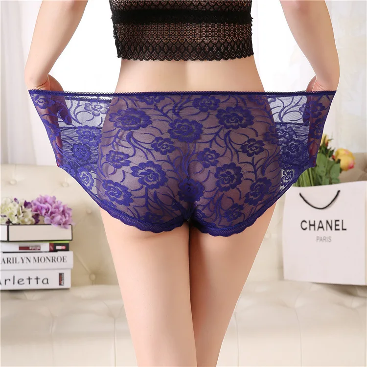 Underwear female lace plus size 200 kg plus fat plus size high waist sexy comfortable cotton ladies underwear panties women