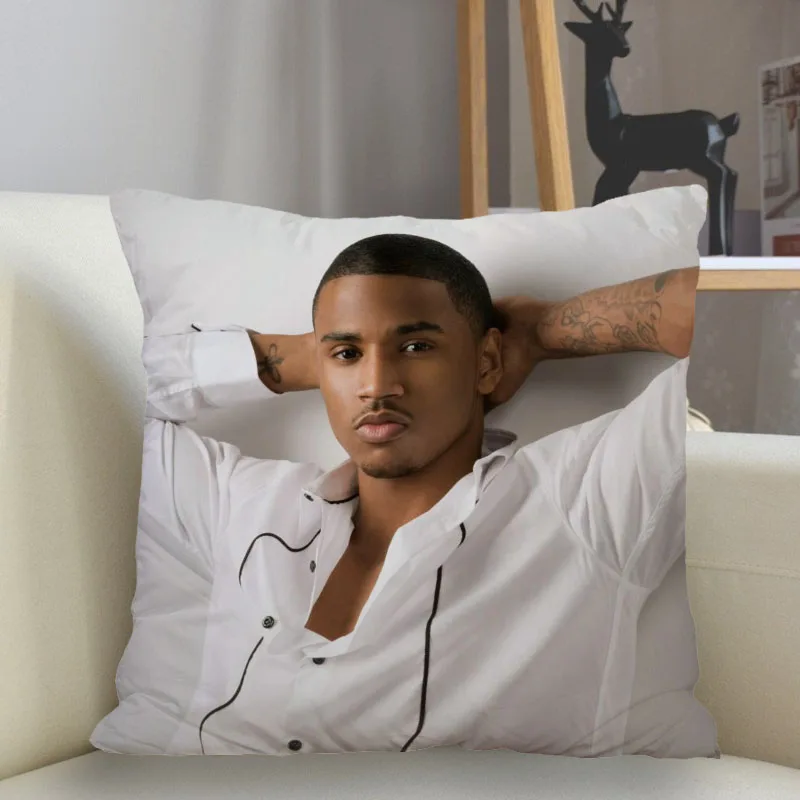 Musife New Custom Chris Brown Pillowcase Sofa Decorative Cushion Cover Pillowcase Home Decor Drop Shipping Wholesale