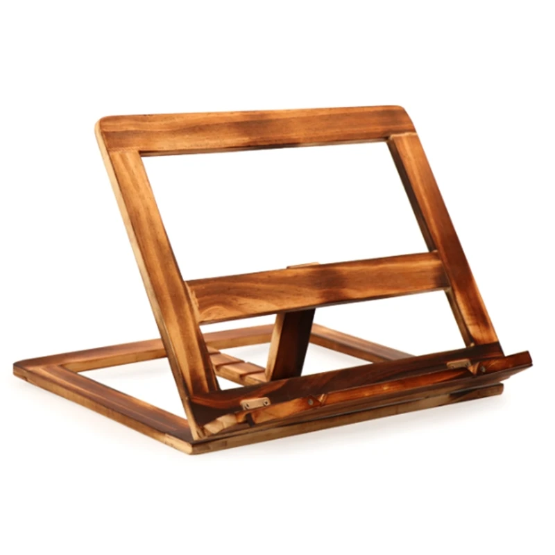 

Foldable Recipe Book Stand,Wooden Frame Reading Bookshelf,Tablet Pc Support Stan