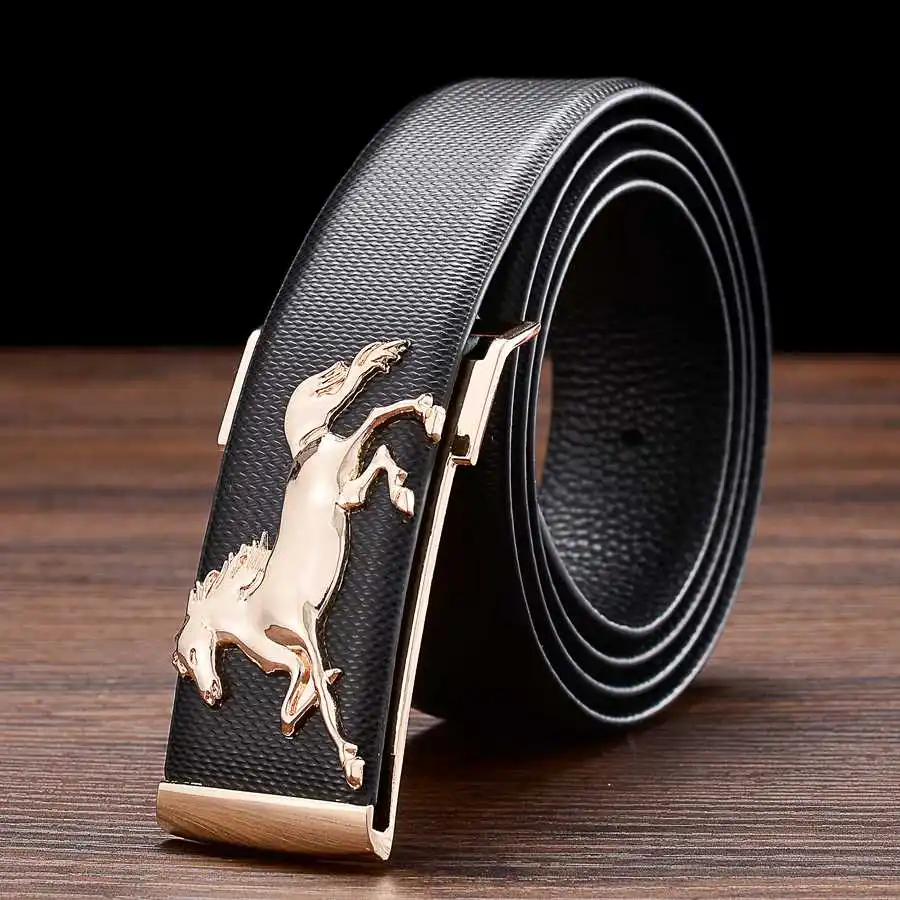 Designer Belts New Leather Belts for Men Buckle Fancy Vintage Jeans Plate Buckle Belts Width:3.5cm Black\Coffee