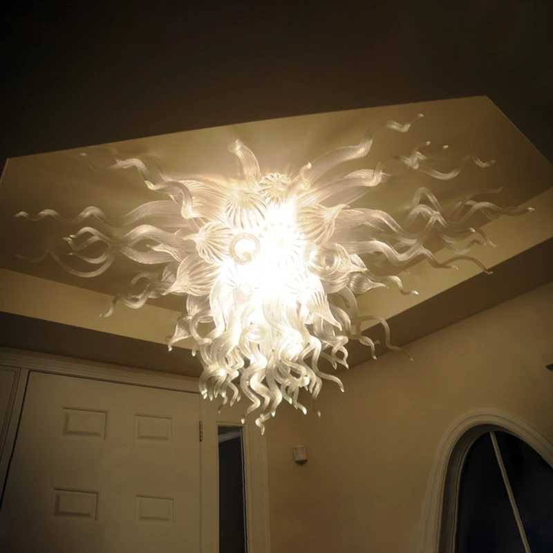 Luxury Ceiling Lights Hand Blown Glass Ceiling Chandelier LED Living Room Art Decor Home Lamp 80 by 40 CM