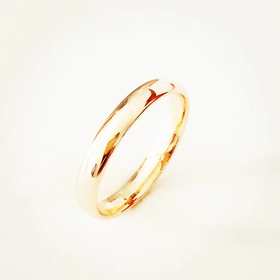 Ring for Couple  Rose 585 Gold Color Women Men Jewellery Engagement Ring 4MM Width Slim Wedding Rings