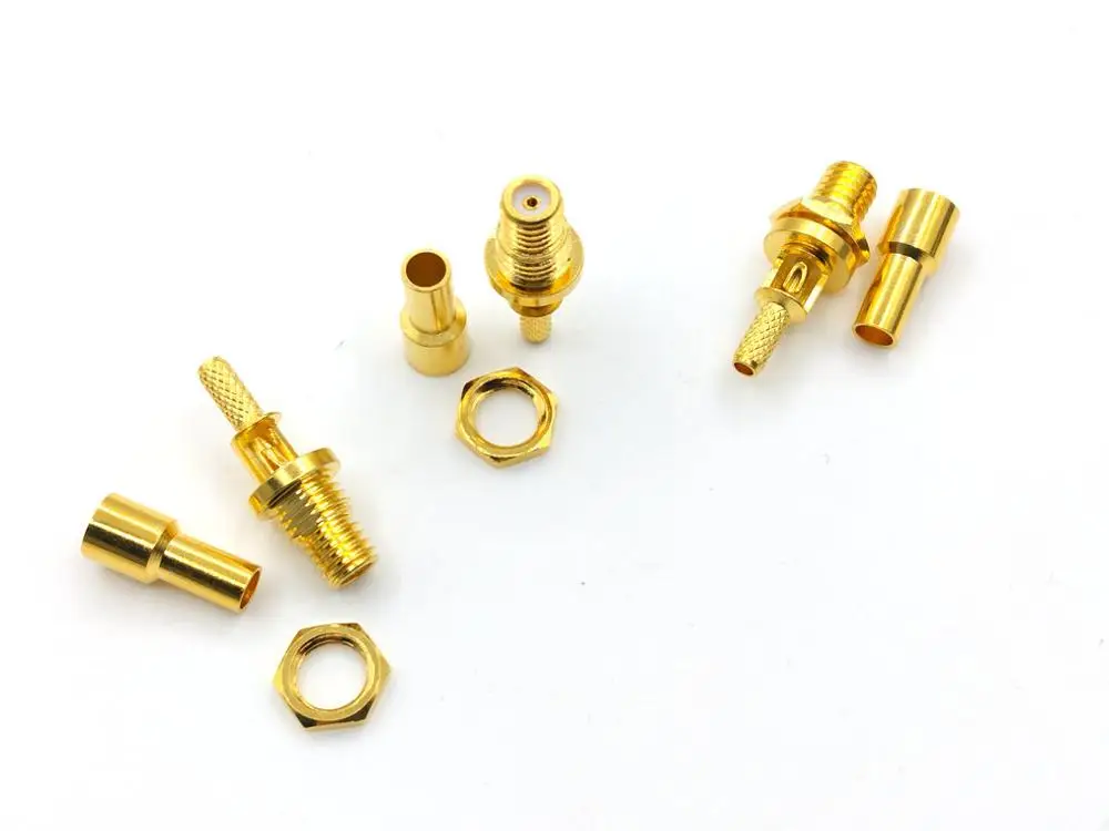 10pcs/100pcs Gold plated M5 Female plug microdot connector crimp for RG316 RG174 Coaxila cable adapter