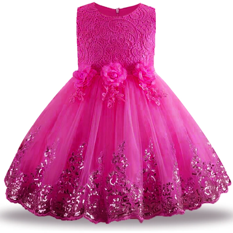 Western Style Girl Wedding Dress for Kids Lovely Birthday Party Tutu Dresses for Girls 2-12 Years Old Sleeveless