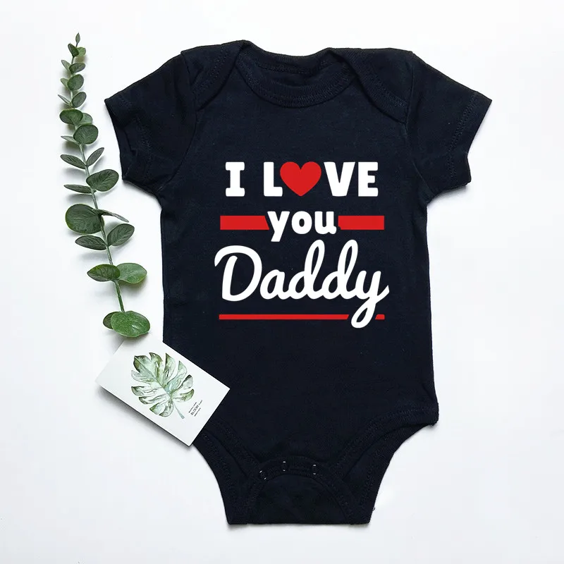 

I Love You Daddy Print Newborn Infant Jumpsuit Kids Baby Girl Boy Clothes Casual Outfits Cotton Bodysuit Short Sleeve Romper