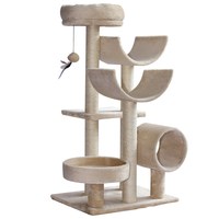 PawHut Rascador para Gatos 105cm Árbol Rascador Grande Centro Actividad Sisal