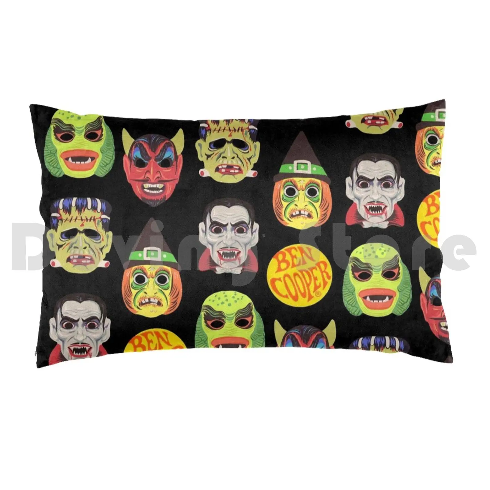 Vintage Halloween Pillow Case Printed 35x50 Ben Cooper Halloween Vintage Retro Spooky Witch Devil