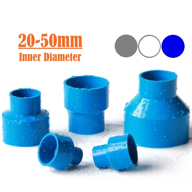 1pcs PVC Straight Reducing Connectors Pipe Reducer Adapter Irrigation Water Pipe Fittings Multisize Available