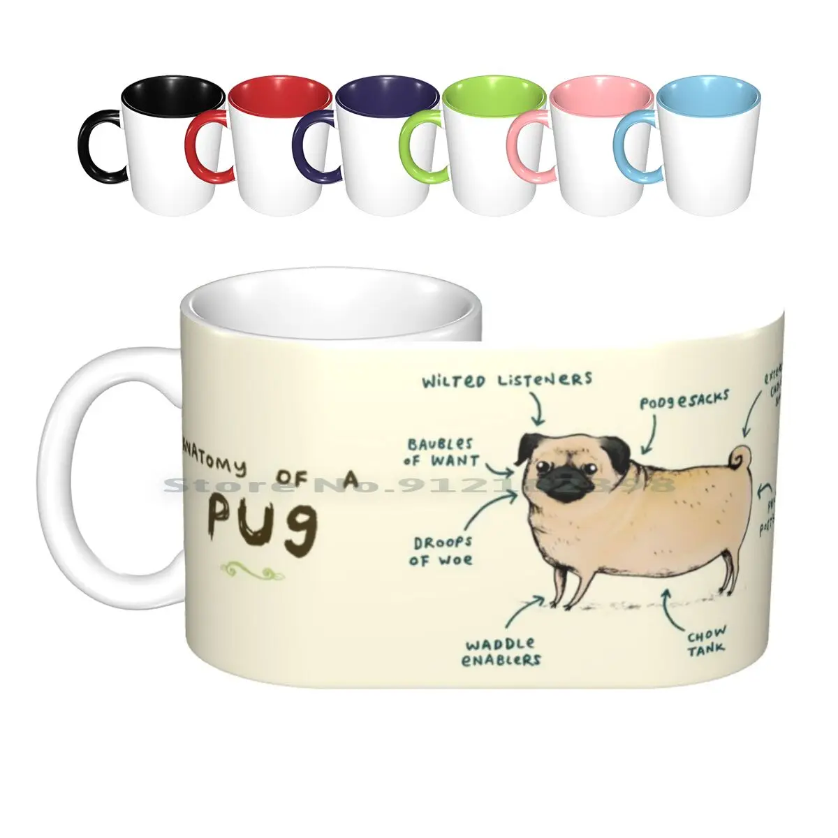 Анатомия мопса, керамические кружки, кофейные чашки, Кружка для молока и чая, анатомический мопс, собака, щенок, очки, пугги, боксеры, бульдог, французские глаза, толстые чашки