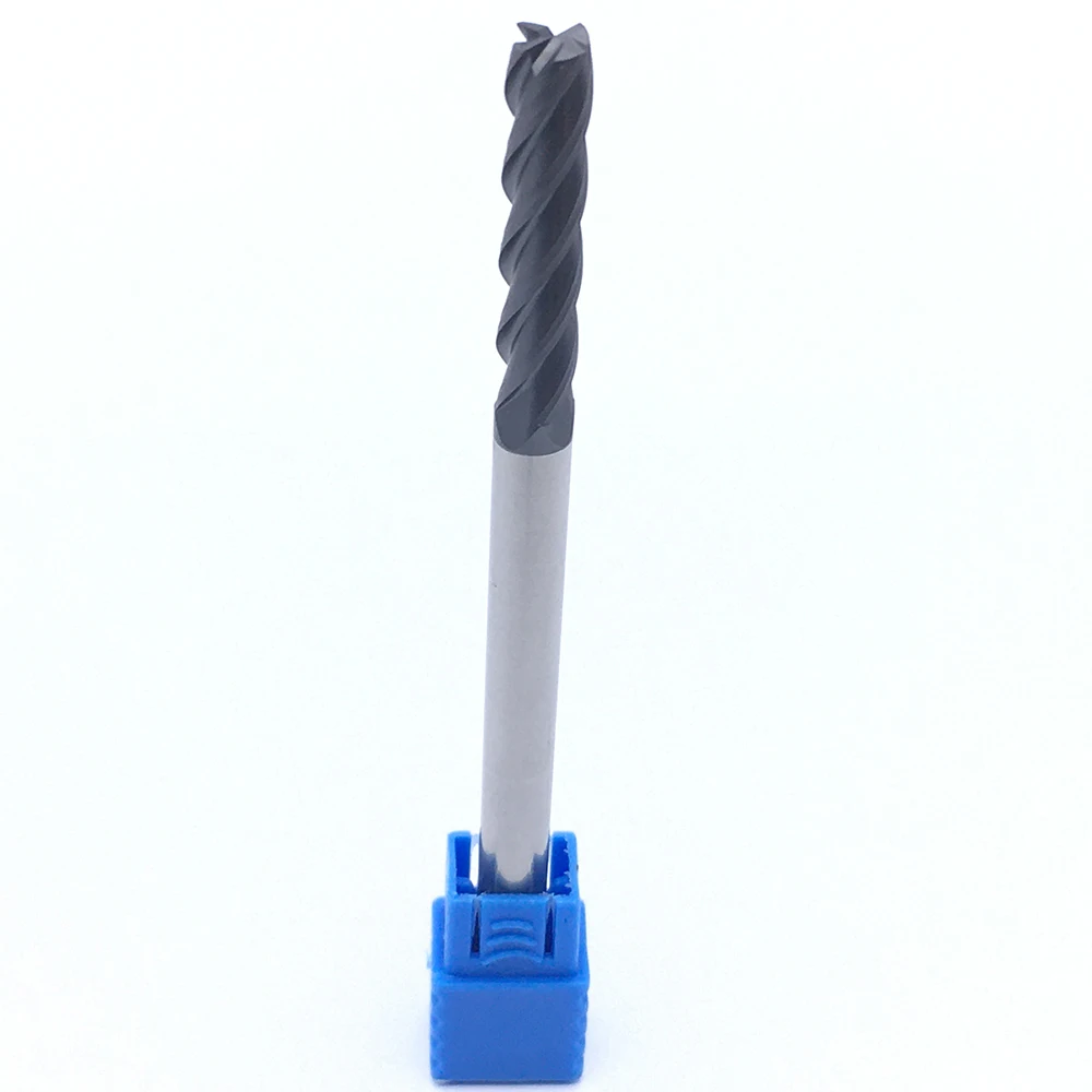 Liga 1 pçs hrc50 4 flauta 6.0xd6x100l carboneto de tungstênio fresa de aço torno cnc fundo plano quatro lâmina end mill