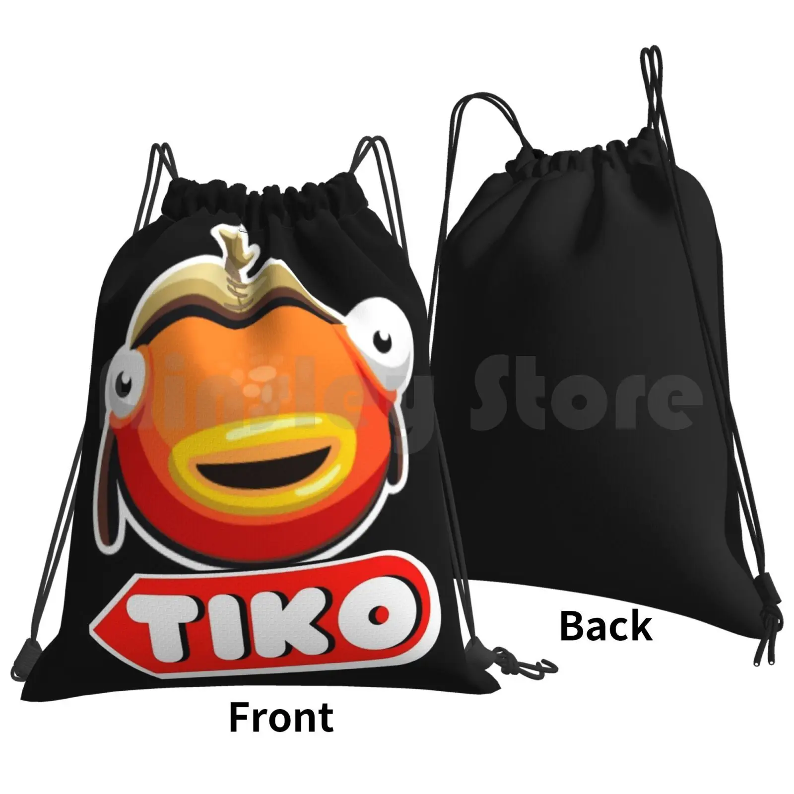 Tiko-Fish Backpack Drawstring Bags Gym Bag Waterproof Benjyfishy Benjifishy Benjy Fishy Benji Fishy Lazarbeam Lachlan