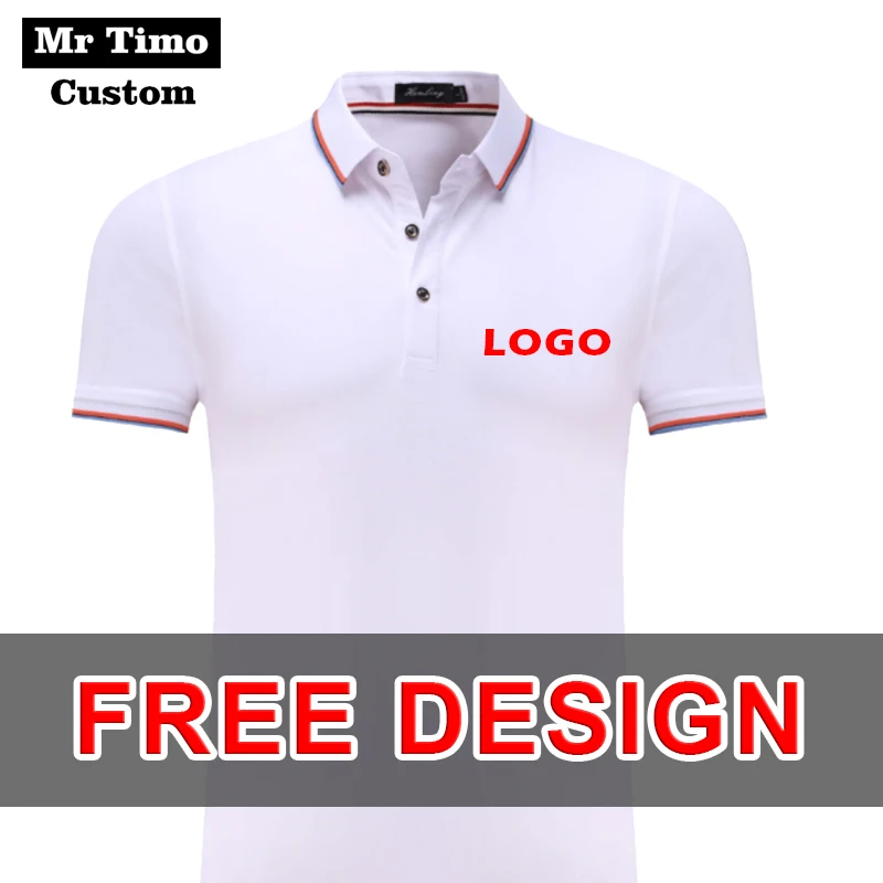 2021 High-End Cotton Short-Sleeved Polo Shirt Company Group Business Casual Custom LOGO Embroidery Men's Women's POLO Design