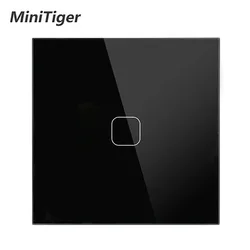 EU Standard Touch Switch 1 Gang 1 Way wall Light Touch Screen Switch Crystal Glass Panel With LED