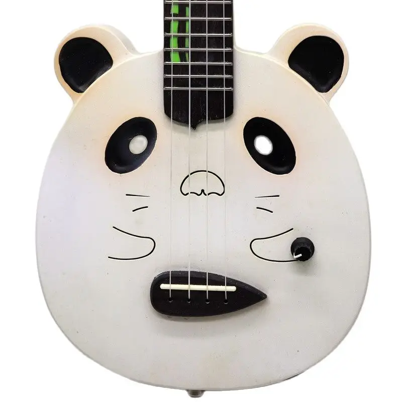 

Electric ukulele silent guitar full Okoume wood body silent ukulele guitar white color 21 inch 4 string mini guitar