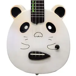 Electric ukulele silent guitar full Okoume wood body silent ukulele guitar white color 21 inch 4 string mini guitar