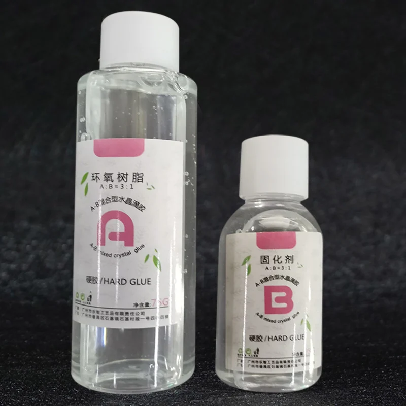 Transparente Crystal Clear Epoxy Resina Glue Kit, A e B Glue Set para DIY Jóias Artesanato, resiste Amarelamento