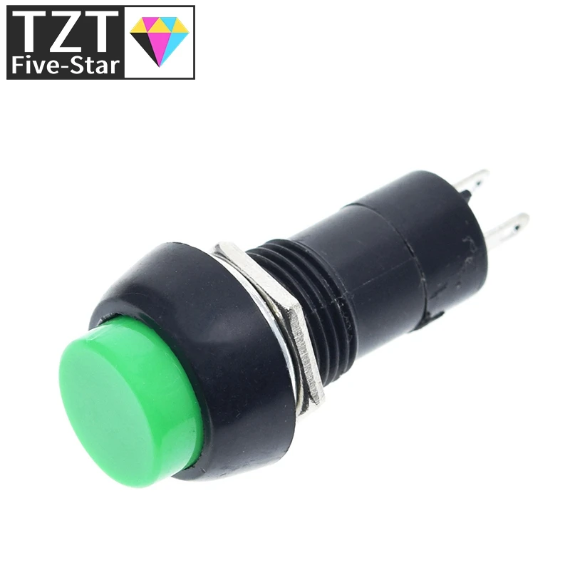 TZT 1 Packung = 5 Stück PBS-11B 2PIN 12mm Selbstverriegelnder EIN/AUS-Druckknopfschalter 3A 150V Schwarz Blau Rot Grün Gelb – Detail 8
