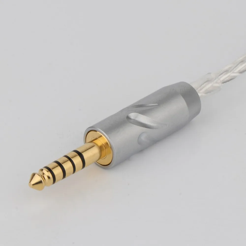 Preffair 4,4-mm-Klinken-Audiokabel, Stecker auf Stecker, Audio-Aux-Kabel, 5-polig, 8 Kerne, OCC, Silber, für Kopfhörer, MP3-Lautsprecher, AUX – Detail 2