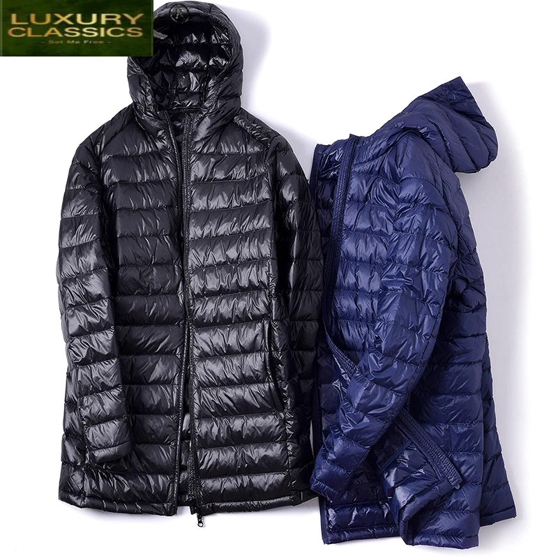 

Jacket Men's Long Down Men's Clothing Ultra Light Down Jacket Men Autumn Winter Coat Bodywarmer Casacos Masculino Y028 Pph743