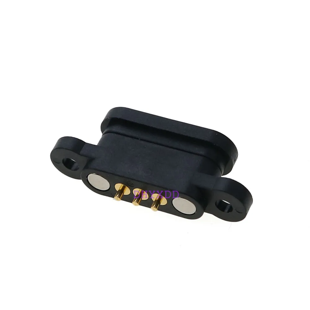 1 Pair Spring Loaded Magnetic Pogo Pin 3 Pins 2.3 mm Pitch Vertical Single Row Through Holes Solder Male Female Probe Contact