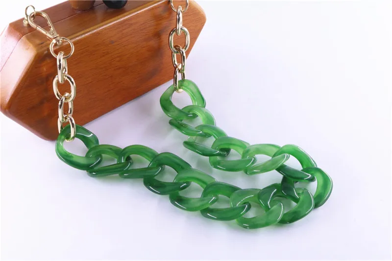 10 colors stock chunky acrylic green purse strap bag chain