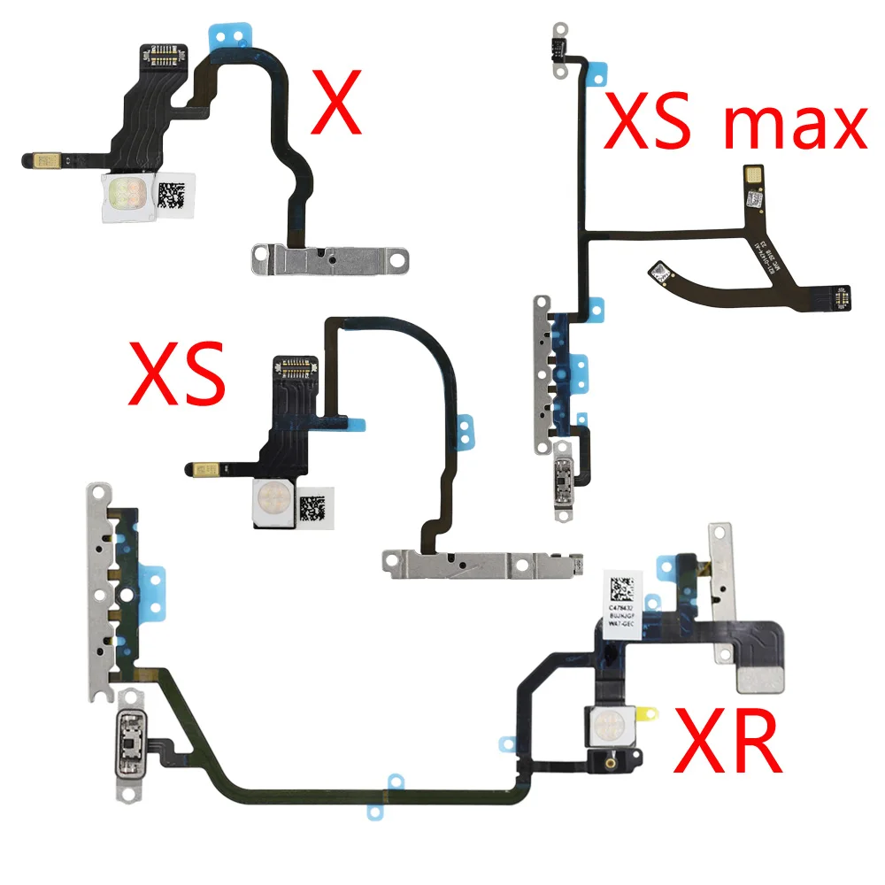 1pcs For iPhone X Xs Max XR  Mute & Volume Power Buttons key Switch Flex Cable Mobille Phone Repair Parts