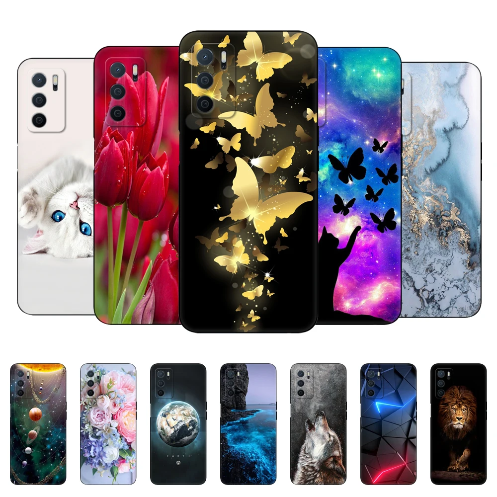 For OPPO A16 Case For OPPO A16S 6.52 inch Back Phone Cover For OPPOA16 OPPOA16S OPPO A 16 S Silicon Soft Coque black tpu case