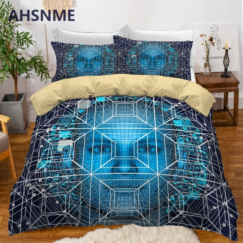 

AHSNME High Digital Robot Bed Sets Mechanic Duvet Cover Set Adults Sientific Bedlinen Cozy King Queen Size Drop Ship