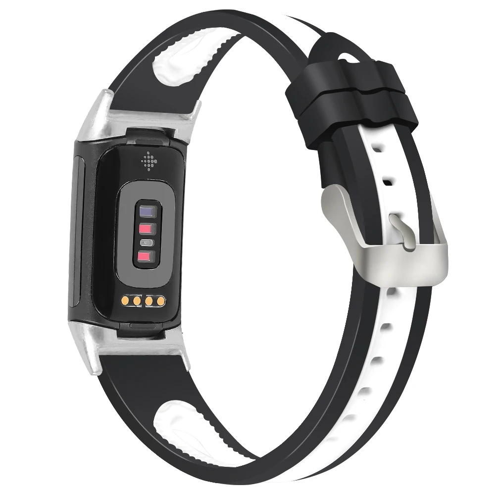 For Fitbit charge 6 5 strap silicone Wrist band Breathable Double color smart watch band for fitbit charge 5 6 bracelet correa - view 2