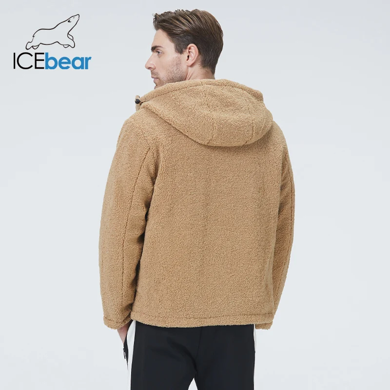 icebear 2023 winter new men\'s jacket short cotton coat polar fleece jacket unisex brand apparel MWC20966D