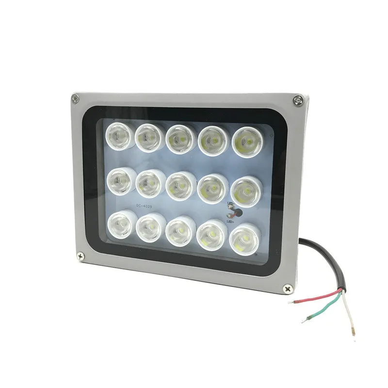 Monitor de luz LED blanca para exteriores, 15 luces a prueba de lluvia, monitoreo remoto de alta potencia, luz de relleno, Ac220v