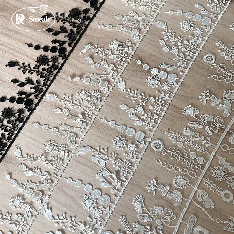 Spitzen-Quastenbesatz für Heimwerker, handgefertigter Halskettenanhänger, rosa, weiße Blumen, Blätter, Heimsofa-Vorhangrock, RS3031 – Detail 7