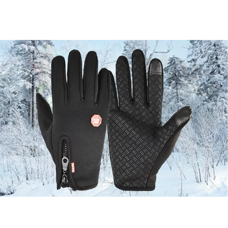 Winter Warm Ski Gloves Men Women Full Finger Touch Screen Heated Waterproof Motorcycle Cycling Hiking Fishing Bike S-XXL