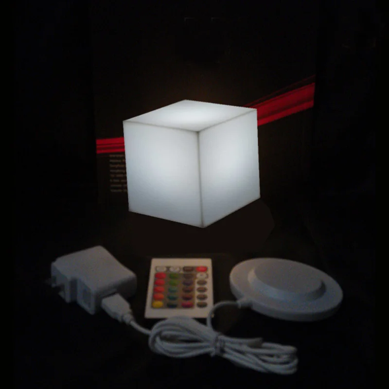 D10x10x9cm Lighting Cube, USB Rechargeable Table Lamp, LED Stool, Romantic Night Lights, 16 Color Changing, Illuminant, 1Pc