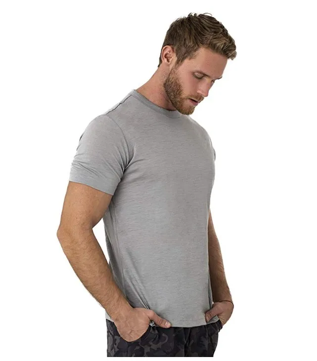 100% Merino Wool T Shirt Men Base Layer Merino Tshirt 180G Everyday Undershirt Wicking Breathable Anti-Odor + Hiking Blend Socks