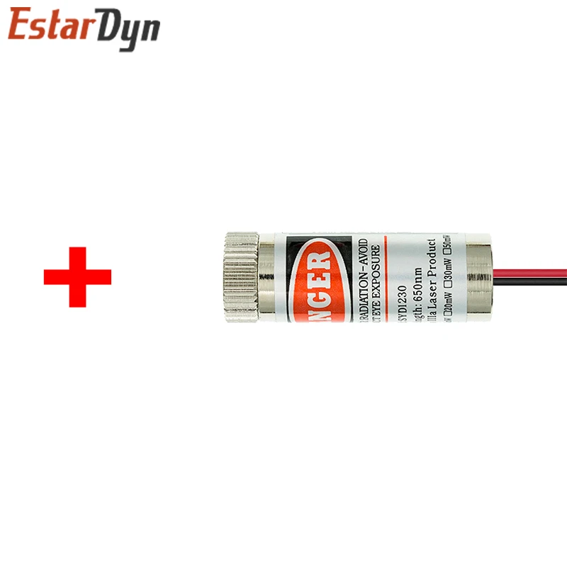 650 nm 5 mW rode punt / lijn / kruislasermodulekop glazen lens focusseerbare industriële klasse